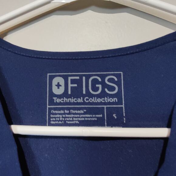 Figs Women's Sz S Navy Casma Three Pocket Scrub Top FW1100 - Picture 2 of 4